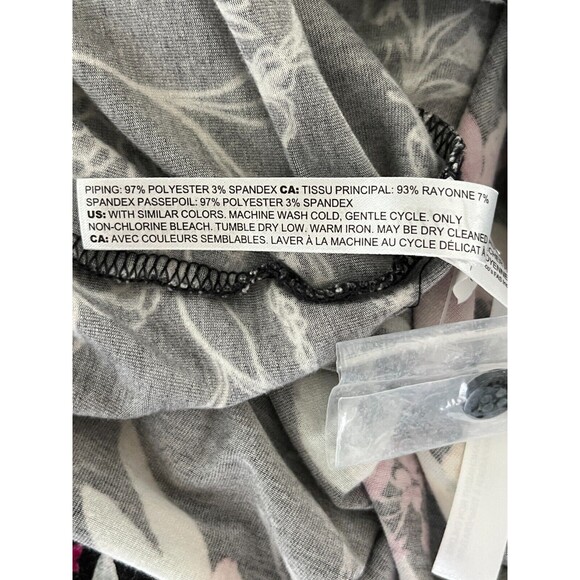 Soma Cool Nights Pajama Shirt‎ Top Sz Small Floral Hibiscus Tropical Long Sleeve - Picture 8 of 10